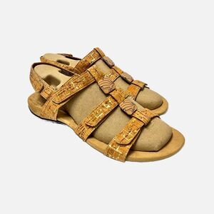 Ladies Vionic Amber Sandal Shoe Tan Cork Leather US 11